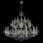 Casa Padrino Luxus Barock Kristall Kronleuchter Gold  105 x H. 90 cm - Prunkvolle Messing Kronleuchter mit b�hmischem Kristallglas - Barock M�bel - Edel & Prunkvoll