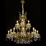 Casa Padrino Luxus Barock Kristall Kronleuchter Gold  112 x H. 135 cm - Prunkvolle Messing Kronleuchter mit b�hmischem Kristallglas - Barock M�bel - Edel & Prunkvoll