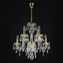 Casa Padrino Luxus Barock Kristall Kronleuchter Gold  48 x H. 50 cm - Prunkvolle Messing Kronleuchter mit b�hmischem Kristallglas - Barock M�bel - Edel & Prunkvoll