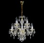 Casa Padrino Luxus Barock Kristall Kronleuchter Gold  48 x H. 50 cm - Prunkvolle Messing Kronleuchter mit b�hmischem Kristallglas - Barock M�bel - Edel & Prunkvoll