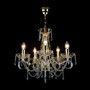 Casa Padrino Luxus Barock Kristall Kronleuchter Gold  50 x H. 45 cm - Prunkvolle Messing Kronleuchter mit b�hmischem Kristallglas - Barock M�bel - Edel & Prunkvoll
