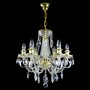 Casa Padrino Luxus Barock Kristall Kronleuchter Gold  50 x H. 54 cm - Prunkvolle Messing Kronleuchter mit b�hmischem Kristallglas - Barock M�bel - Edel & Prunkvoll