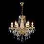 Casa Padrino Luxus Barock Kristall Kronleuchter Gold  50 x H. 54 cm - Prunkvolle Messing Kronleuchter mit b�hmischem Kristallglas - Barock M�bel - Edel & Prunkvoll