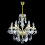 Casa Padrino Luxus Barock Kristall Kronleuchter Gold  50 x H. 54 cm - Prunkvolle Messing Kronleuchter mit b�hmischem Kristallglas - Barock M�bel - Edel & Prunkvoll