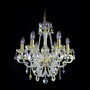 Casa Padrino Luxus Barock Kristall Kronleuchter Gold  50 x H. 55 cm - Prunkvolle Messing Kronleuchter mit b�hmischem Kristallglas - Barock M�bel - Edel & Prunkvoll