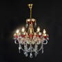 Casa Padrino Luxus Barock Kristall Kronleuchter Gold  53 x H. 58 cm - Prunkvolle Messing Kronleuchter mit b�hmischem Kristallglas - Barock M�bel - Edel & Prunkvoll
