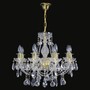 Casa Padrino Luxus Barock Kristall Kronleuchter Gold  56 x H. 50 cm - Prunkvolle Messing Kronleuchter mit b�hmischem Kristallglas - Barock M�bel - Edel & Prunkvoll