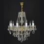 Casa Padrino Luxus Barock Kristall Kronleuchter Gold  60 x H. 60 cm - Prunkvolle Messing Kronleuchter mit b�hmischem Kristallglas - Barock M�bel - Edel & Prunkvoll