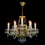 Casa Padrino Luxus Barock Kristall Kronleuchter Gold  62 x H. 50 cm - Prunkvolle Messing Kronleuchter mit b�hmischem Kristallglas - Barock M�bel - Edel & Prunkvoll