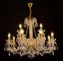 Casa Padrino Luxus Barock Kristall Kronleuchter Gold  64 x H. 68 cm - Prunkvolle Messing Kronleuchter mit b�hmischem Kristallglas - Barock M�bel - Edel & Prunkvoll