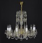 Casa Padrino Luxus Barock Kristall Kronleuchter Gold  65 x H. 52 cm - Prunkvolle Messing Kronleuchter mit b�hmischem Kristallglas - Barock M�bel - Edel & Prunkvoll