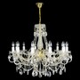 Casa Padrino Luxus Barock Kristall Kronleuchter Gold  66 x H. 75 cm - Prunkvolle Messing Kronleuchter mit b�hmischem Kristallglas - Barock M�bel - Edel & Prunkvoll 