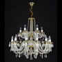 Casa Padrino Luxus Barock Kristall Kronleuchter Gold  75 x H. 78 cm - Prunkvolle Messing Kronleuchter mit b�hmischem Kristallglas - Barock M�bel - Edel & Prunkvoll