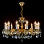 Casa Padrino Luxus Barock Kristall Kronleuchter Gold  76 x H. 47 cm - Prunkvolle Messing Kronleuchter mit b�hmischem Kristallglas - Barock M�bel - Edel & Prunkvoll
