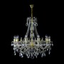 Casa Padrino Luxus Barock Kristall Kronleuchter Gold  76 x H. 78 cm - Prunkvolle Messing Kronleuchter mit b�hmischem Kristallglas - Barock M�bel - Edel & Prunkvoll