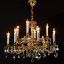 Casa Padrino Luxus Barock Kristall Kronleuchter Gold  77 x H. 59 cm - Prunkvolle Messing Kronleuchter mit b�hmischem Kristallglas - Barock M�bel - Edel & Prunkvoll