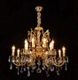 Casa Padrino Luxus Barock Kristall Kronleuchter Gold  78 x H. 65 cm - Prunkvolle Messing Kronleuchter mit b�hmischem Kristallglas - Barock M�bel - Edel & Prunkvoll