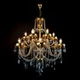 Casa Padrino Luxus Barock Kristall Kronleuchter Gold  78 x H. 88 cm - Prunkvolle Messing Kronleuchter mit b�hmischem Kristallglas - Barock M�bel - Edel & Prunkvoll