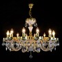 Casa Padrino Luxus Barock Kristall Kronleuchter Gold  80 x H. 60 cm - Prunkvolle Messing Kronleuchter mit b�hmischem Kristallglas - Barock M�bel - Edel & Prunkvoll