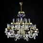 Casa Padrino Luxus Barock Kristall Kronleuchter Gold  80 x H. 64 cm - Prunkvolle Messing Kronleuchter mit b�hmischem Kristallglas - Barock M�bel - Edel & Prunkvoll