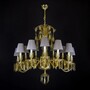 Casa Padrino Luxus Barock Kristall Kronleuchter Gold  81 x H. 90 cm - Prunkvolle Messing Kronleuchter mit b�hmischem Kristallglas - Barock M�bel - Edel & Prunkvoll