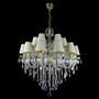 Casa Padrino Luxus Barock Kristall Kronleuchter Gold  90 x H. 105 cm - Prunkvolle Messing Kronleuchter mit b�hmischem Kristallglas - Barock M�bel - Edel & Prunkvoll