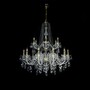 Casa Padrino Luxus Barock Kristall Kronleuchter Gold  92 x H. 95 cm - Prunkvolle Messing Kronleuchter mit b�hmischem Kristallglas - Barock M�bel - Edel & Prunkvoll
