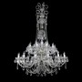 Casa Padrino Luxus Barock Kristall Kronleuchter Silber  114 x H. 170 cm - Prunkvolle Messing Kronleuchter mit b�hmischem Kristallglas - Barock M�bel - Edel & Prunkvoll