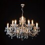 Casa Padrino Luxus Barock Kristall Kronleuchter Silber  66 x H. 60 cm - Prunkvolle Messing Kronleuchter mit b�hmischem Kristallglas - Barock M�bel - Edel & Prunkvoll