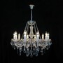 Casa Padrino Luxus Barock Kristall Kronleuchter Silber  66 x H. 68 cm - Prunkvolle Messing Kronleuchter mit b�hmischem Kristallglas - Barock M�bel - Edel & Prunkvoll