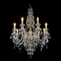 Casa Padrino Luxus Barock Kristall Kronleuchter Silber  74 x H. 107 cm - Prunkvolle Messing Kronleuchter mit b�hmischem Kristallglas - Barock M�bel - Edel & Prunkvoll