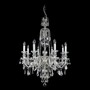 Casa Padrino Luxus Barock Kristall Kronleuchter Silber  74 x H. 107 cm - Prunkvolle Messing Kronleuchter mit b�hmischem Kristallglas - Barock M�bel - Edel & Prunkvoll