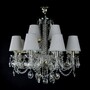Casa Padrino Luxus Barock Kristall Kronleuchter Silber  76 x H. 56 cm - Prunkvolle Messing Kronleuchter mit b�hmischem Kristallglas - Barock M�bel - Edel & Prunkvoll