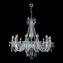 Casa Padrino Luxus Barock Kristall Kronleuchter Silber  80 x H. 75 cm - Prunkvolle Messing Kronleuchter mit b�hmischem Kristallglas - Barock M�bel - Edel & Prunkvoll
