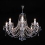 Casa Padrino Luxus Barock Kristall Kronleuchter Silber  82 x H. 56 cm - Prunkvolle Messing Kronleuchter mit b�hmischem Kristallglas - Barock M�bel - Edel & Prunkvoll