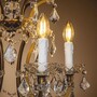 Casa Padrino Barock Kristall Tischleuchte Gold H. 85 cm - Prunkvolle Barockstil Schreibtischleuchte - Barock Kristall Leuchten