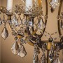 Casa Padrino Barock Kristall Tischleuchte Gold H. 85 cm - Prunkvolle Barockstil Schreibtischleuchte - Barock Kristall Leuchten