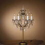 Casa Padrino Barock Kristall Tischleuchte Gold H. 85 cm - Prunkvolle Barockstil Schreibtischleuchte - Barock Kristall Leuchten