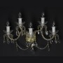 Casa Padrino Luxus Barock Kristall Tischleuchte Gold 56 x 23 x H. 38 cm - Prunkvolle Messing Tischleuchte mit b�hmischem Kristallglas - Barock M�bel - Edel & Prunkvoll 