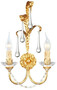 Casa Padrino Luxus Barock Wandleuchte Gold 28 x 12 x H. 42 cm - Elegante Metall Wandlampe mit edlem Murano Glas - Barock Leuchten 