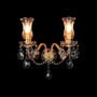 Casa Padrino Luxus Barock Kristall Wandleuchte Gold 38 x 18 x H. 26 cm - Prunkvolle Messing Wandleuchte mit b�hmischem Kristallglas - Barock M�bel - Edel & Prunkvoll