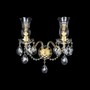 Casa Padrino Luxus Barock Kristall Wandleuchte Gold 38 x 18 x H. 26 cm - Prunkvolle Messing Wandleuchte mit b�hmischem Kristallglas - Barock M�bel - Edel & Prunkvoll