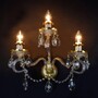Casa Padrino Luxus Barock Kristall Wandleuchte Gold 38 x 18 x H. 36 cm - Prunkvolle Messing Wandleuchte mit b�hmischem Kristallglas - Barock M�bel - Edel & Prunkvoll
