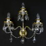 Casa Padrino Luxus Barock Kristall Wandleuchte Gold 38 x 18 x H. 36 cm - Prunkvolle Messing Wandleuchte mit b�hmischem Kristallglas - Barock M�bel - Edel & Prunkvoll