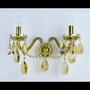 Casa Padrino Luxus Barock Kristall Wandleuchte Gold 38 x 20 x H. 25 cm - Prunkvolle Messing Wandleuchte mit b�hmischem Kristallglas - Barock M�bel - Edel & Prunkvoll