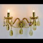Casa Padrino Luxus Barock Kristall Wandleuchte Gold 38 x 20 x H. 25 cm - Prunkvolle Messing Wandleuchte mit b�hmischem Kristallglas - Barock M�bel - Edel & Prunkvoll