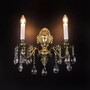 Casa Padrino Luxus Barock Kristall Wandleuchte Gold 38 x 34 x H. 21.5 cm - Prunkvolle Messing Wandleuchte mit b�hmischem Kristallglas - Barock M�bel - Edel & Prunkvoll