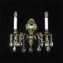 Casa Padrino Luxus Barock Kristall Wandleuchte Gold 38 x 34 x H. 21.5 cm - Prunkvolle Messing Wandleuchte mit b�hmischem Kristallglas - Barock M�bel - Edel & Prunkvoll