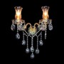 Casa Padrino Luxus Barock Kristall Wandleuchte Gold 39 x 18 x H. 35 cm - Prunkvolle Messing Wandleuchte mit b�hmischem Kristallglas - Barock M�bel - Edel & Prunkvoll