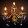 Casa Padrino Luxus Barock Kristall Wandleuchte Gold 39 x 18 x H. 40 cm - Prunkvolle Messing Wandleuchte mit b�hmischem Kristallglas - Barock M�bel - Edel & Prunkvoll